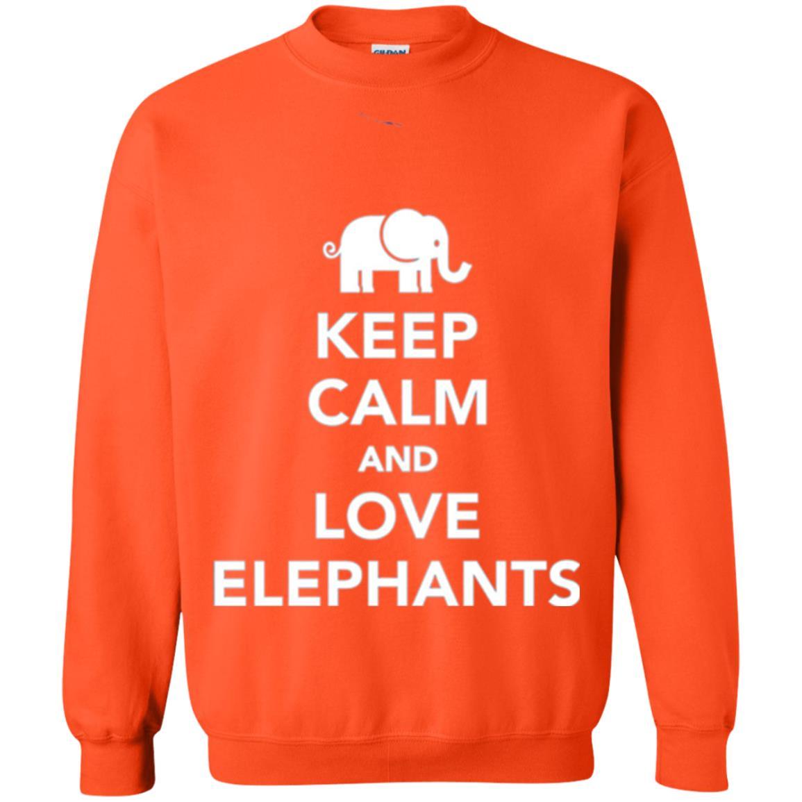 Elephant Lover T-shirt Keep Calm And Love Elephants T-shirt Orange