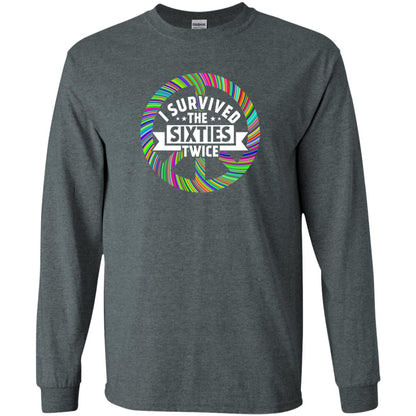 I Survived The Sixties Twice Peace Symbol Birthday Gift Shirt Dark Heather