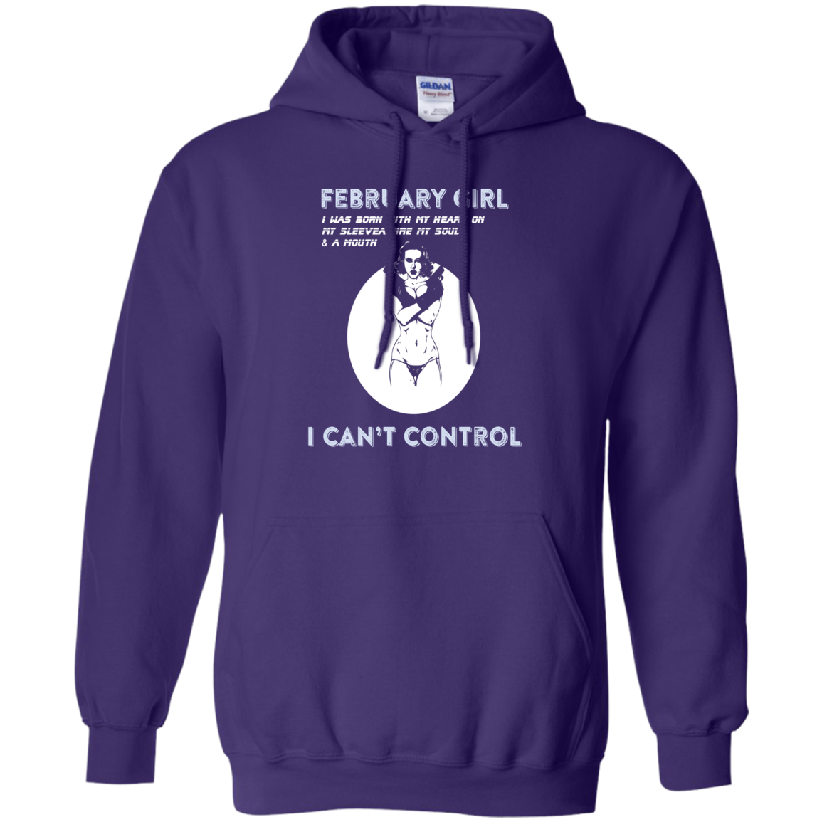 February Girl I Was Born With My Heart T-shirt Purple