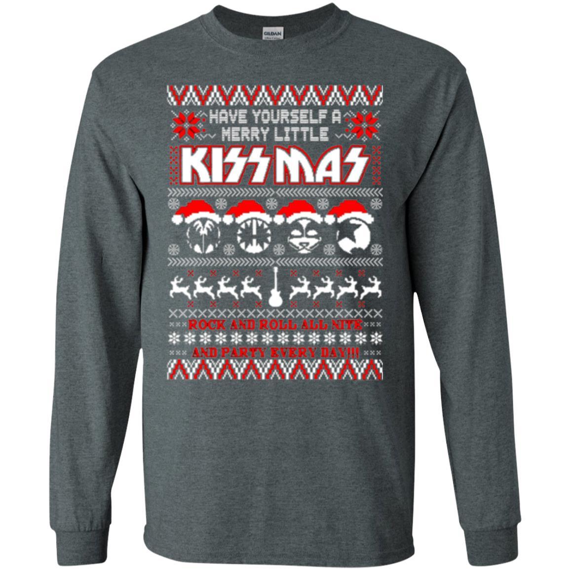 Christmas T-shirt Have Yourself A Merry Little Kissmas Dark Heather