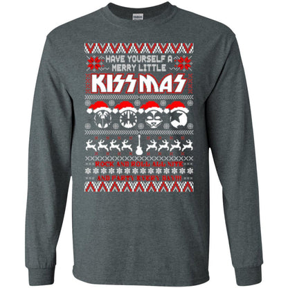 Christmas T-shirt Have Yourself A Merry Little Kissmas Dark Heather