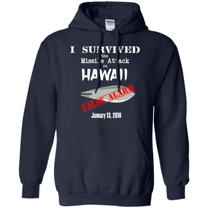 Hawaii Missile Attack Survivor False Alarm T Shirt Navy