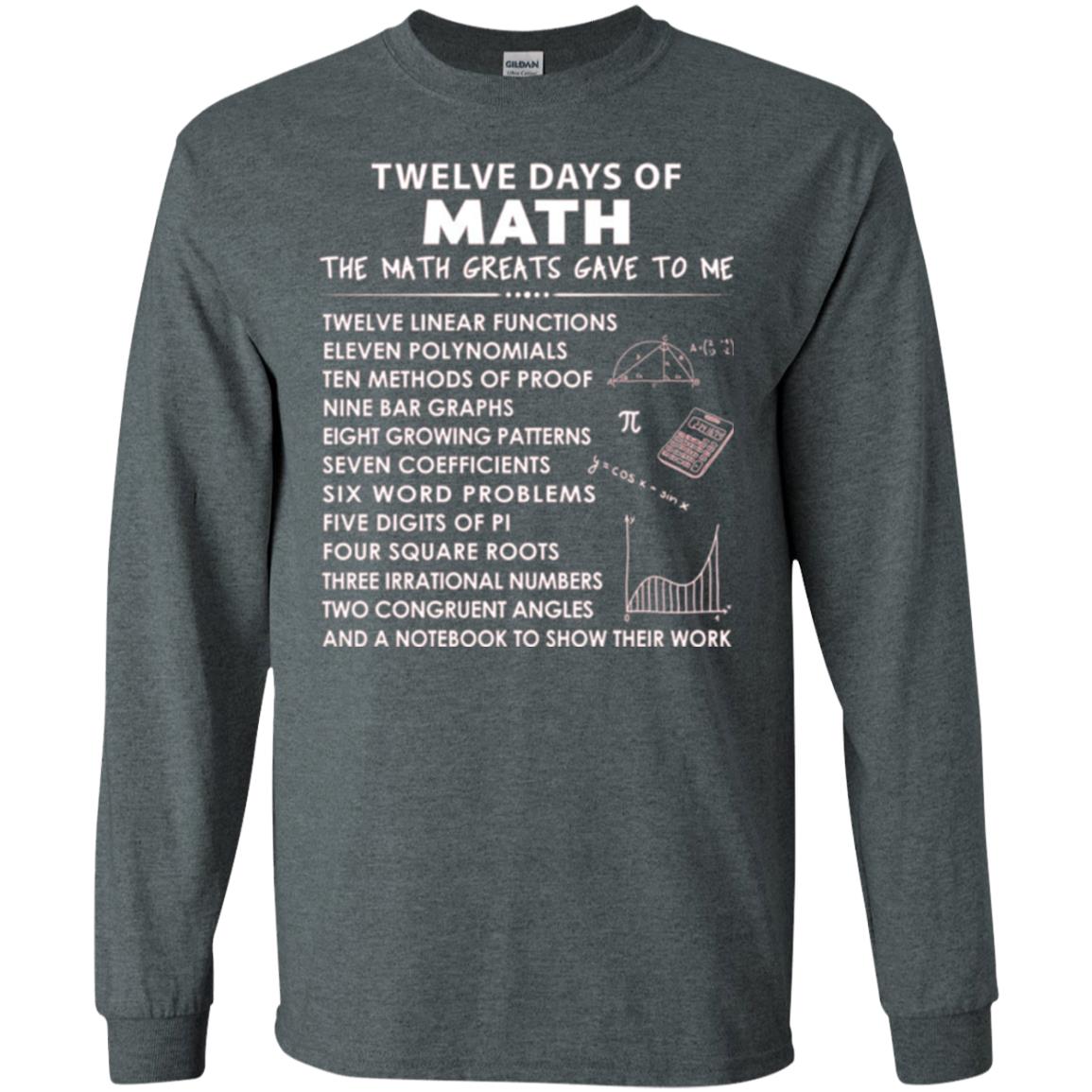 Math T-shirt Twelve Days Of Math Dark Heather