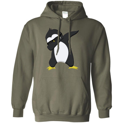 Christmas T-shirt Dabbing Penguin T-shirt Military Green