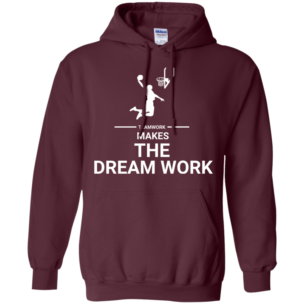 Basketball T-shirt Teamwork Makes The Dream Work Maroon