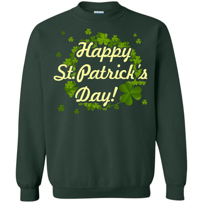 Happy St.patricks Day Shamrocks T-shirt Forest Green
