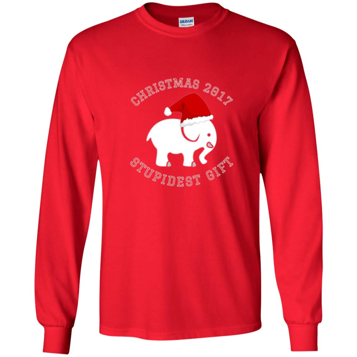 Christmas T-shirt White Elephant Christmas 2017 Stupidest Gift Red