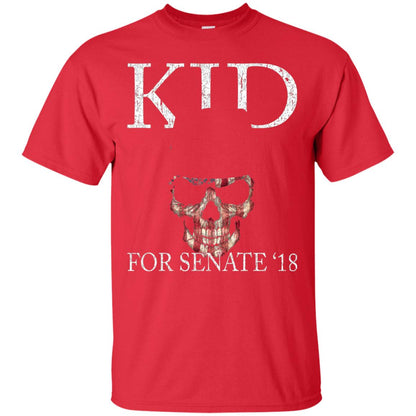 Kid For Senate 2018 Skull Flag And Fedora Rock It T-shirt Red