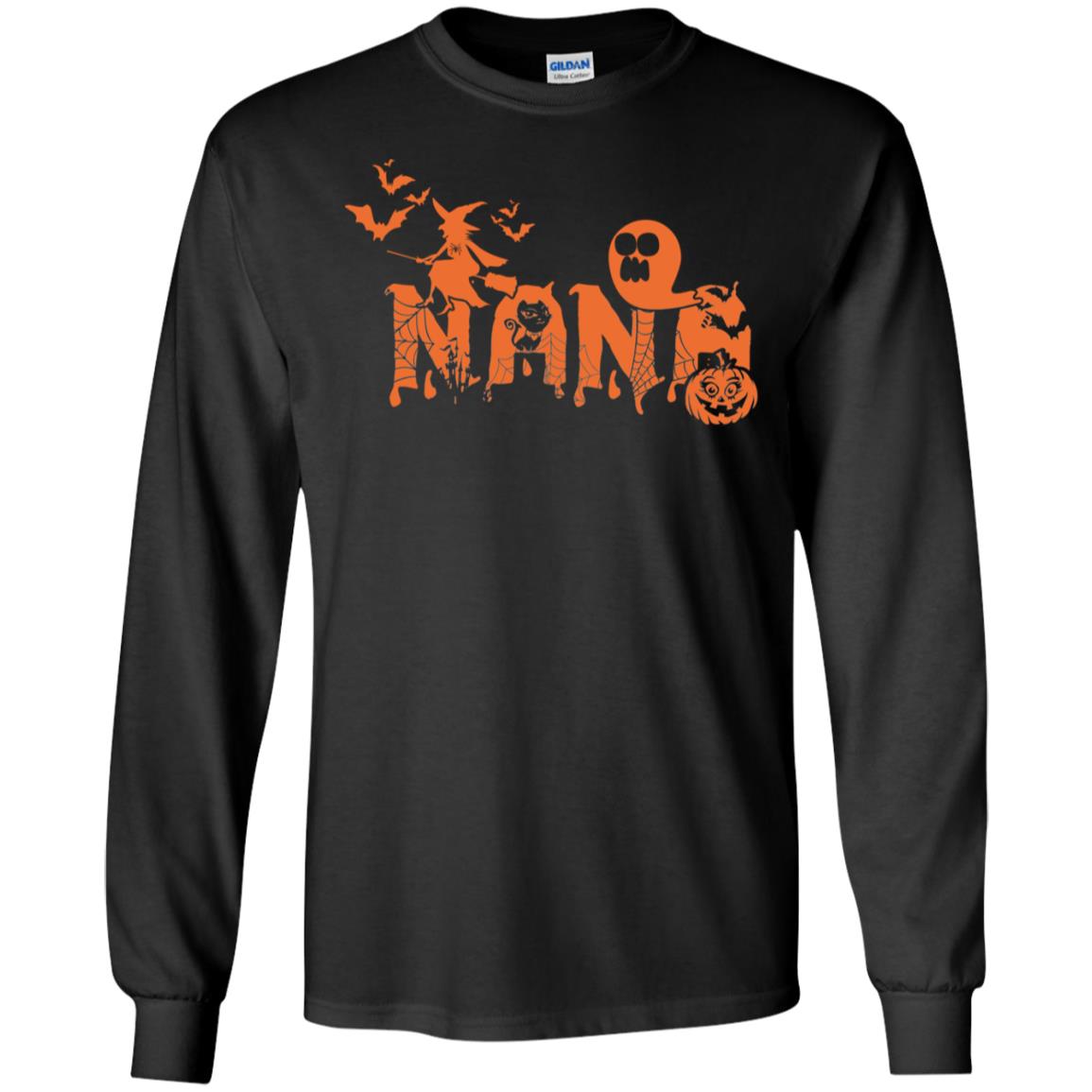 Halloween Pumpkin Nana Grandma Grandmom ShirtG240 Gildan LS Ultra Cotton T-Shirt
