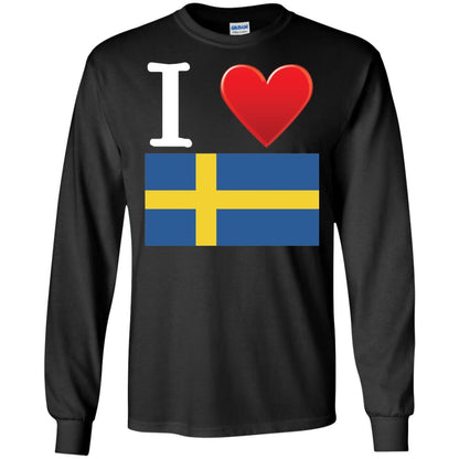 I Heart Love Sweden Flag T-shirt Black