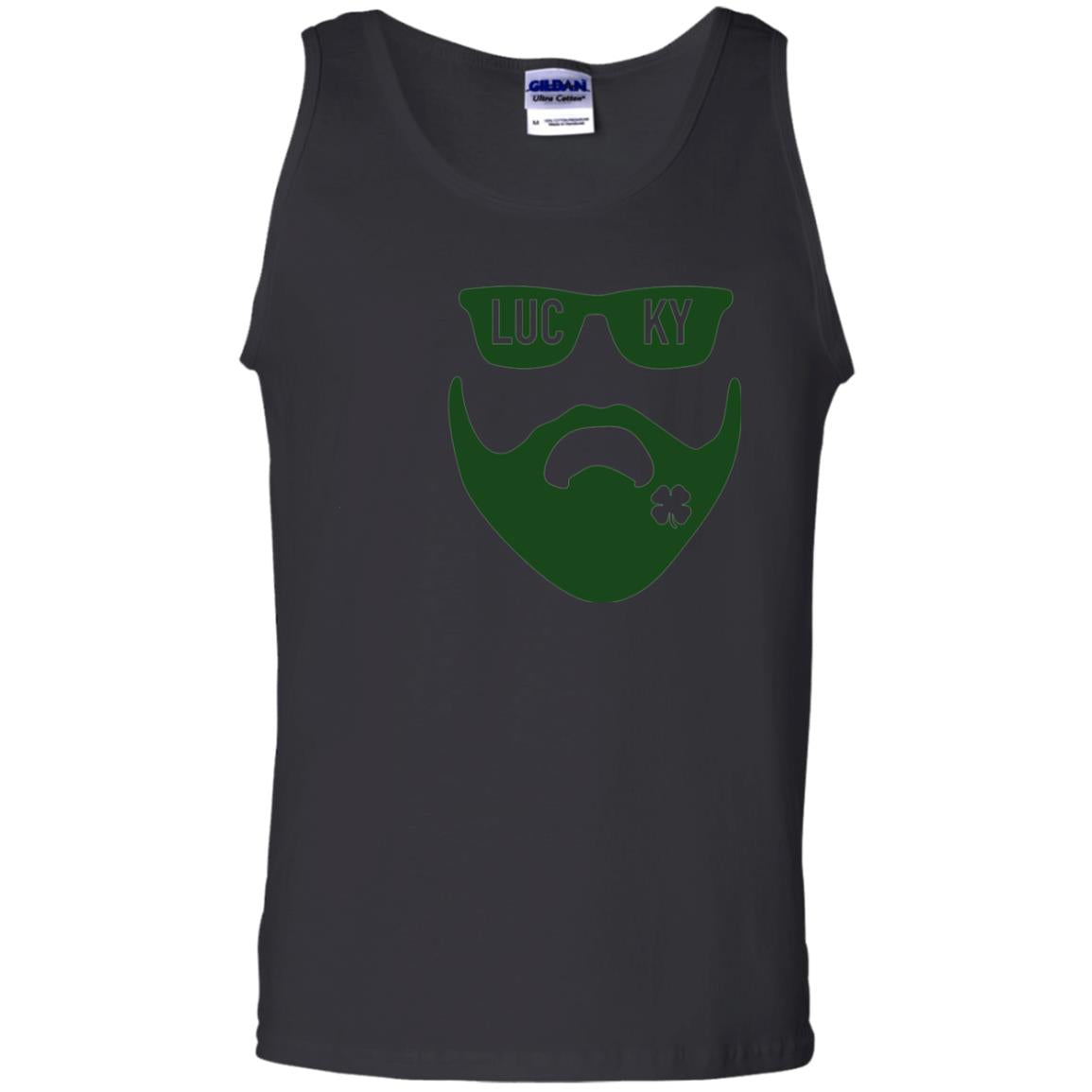 Green Bearded Clover Lucky Charm St. Patrick_s Day T-shirt Black