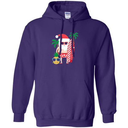 Christmas T-shirt Santa Claus Surfing Hawaiian Purple