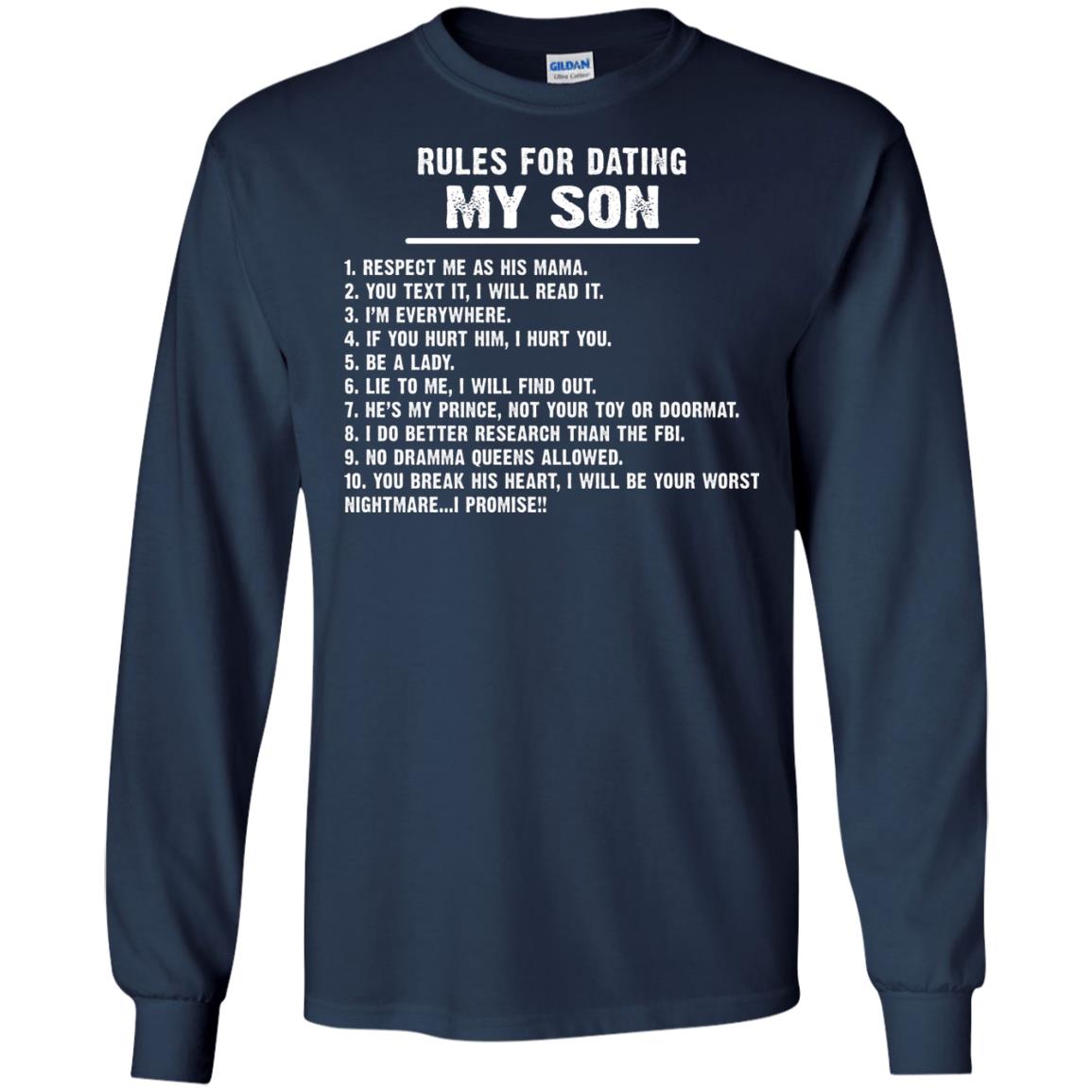 Rules For Dating My Son Daddy Shirt Navy