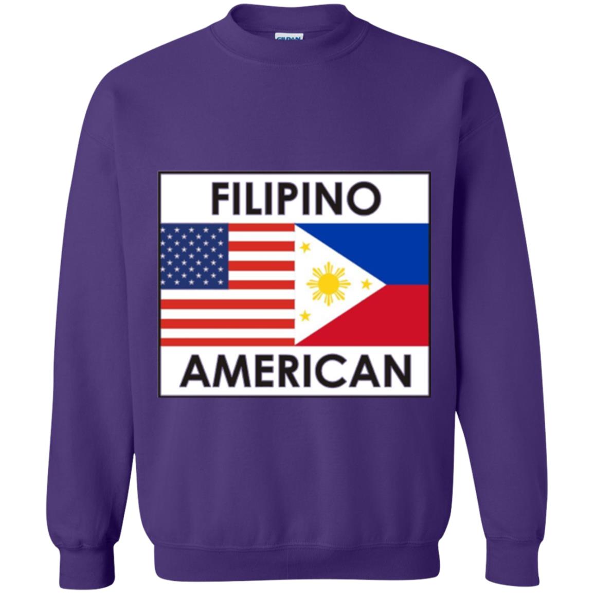 Filipino American T-shirt Philippines Usa Flags Purple