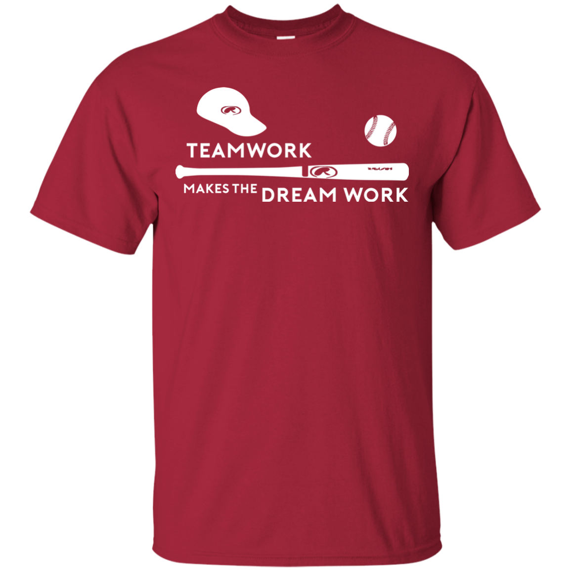 Baseball T-shirt Teamwork Makes The Dream Work Cardinal