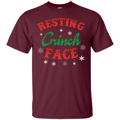 Christmas T-Shirt Resting Grinch Face Maroon