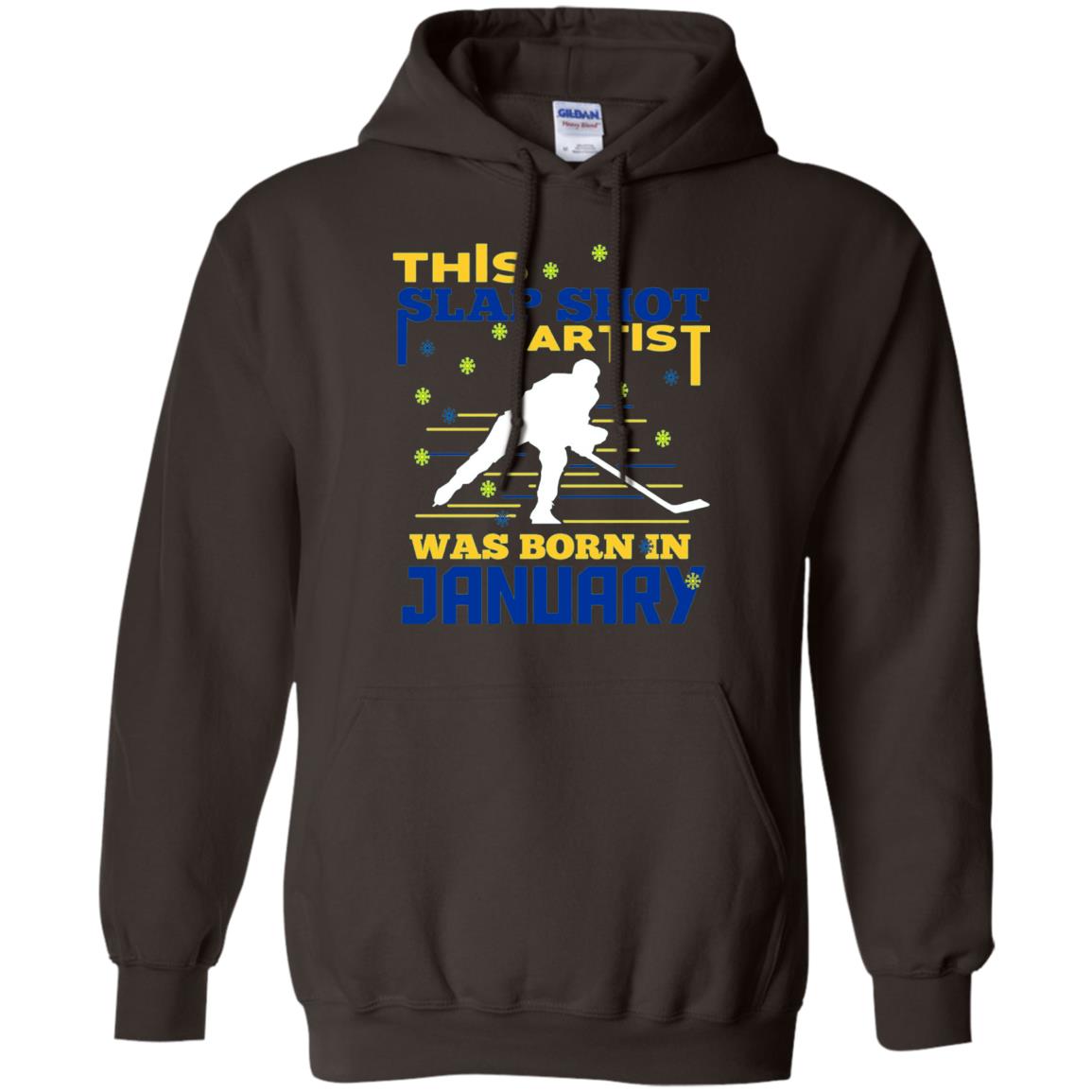 Hockey Lover T-shirt This Slap Shot Was Born In January Dark Chocolate