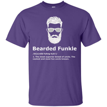 Funny Uncle T-shirt Bearded Funkle Purple