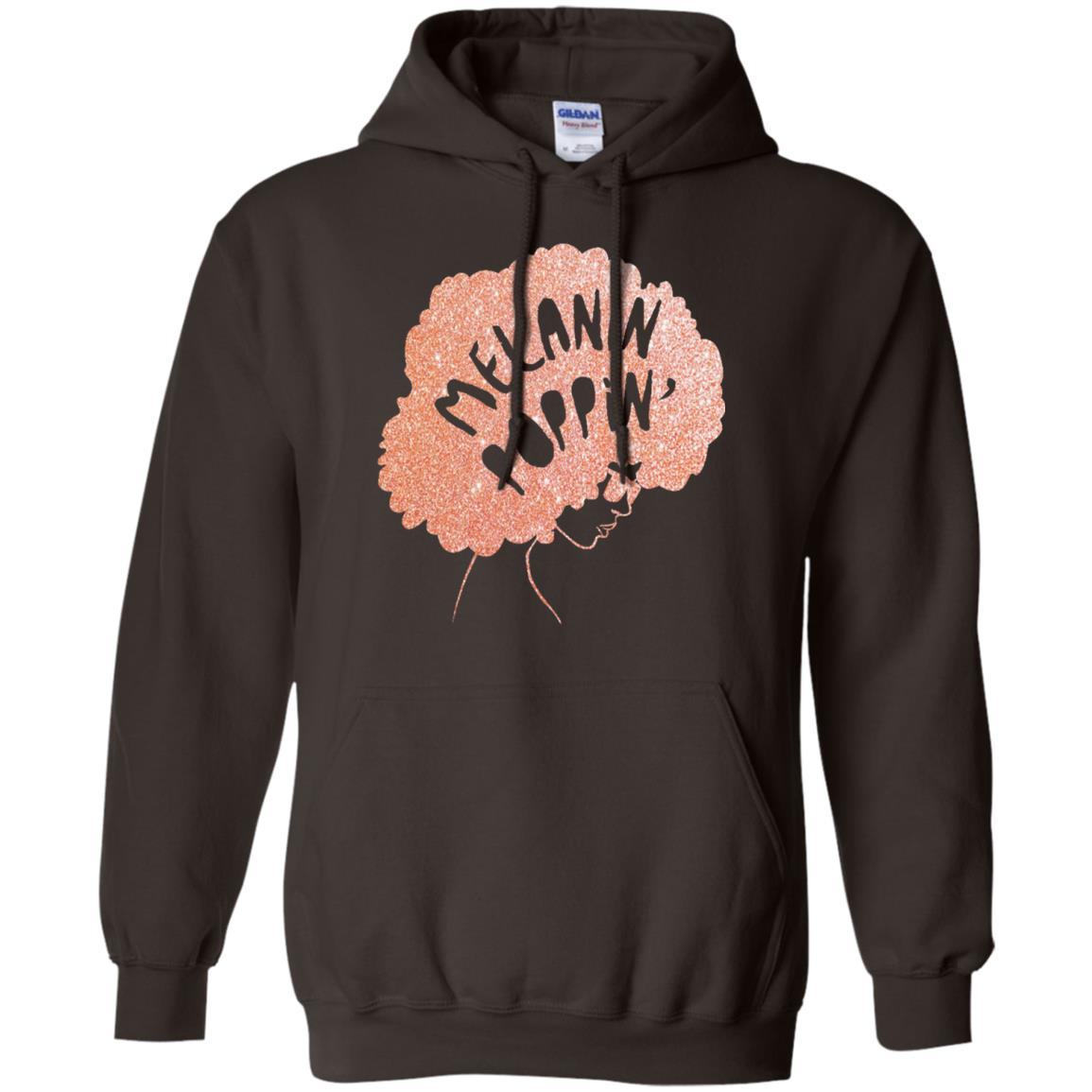 Melanin Poppin Black Beauty African Pride Rose Gold T-shirt Dark Chocolate