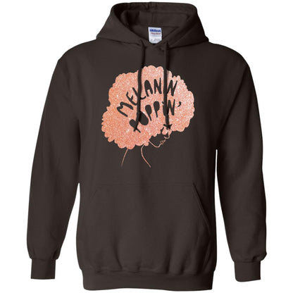 Melanin Poppin Black Beauty African Pride Rose Gold T-shirt Dark Chocolate