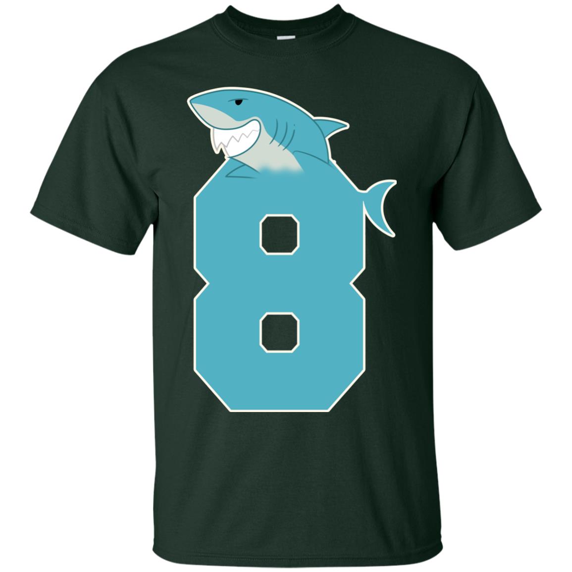 8th Birthday Shark Party Shirt Forest