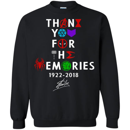 Thank You For The Memories Stan Lee Movie Hero Fan Shirt Black