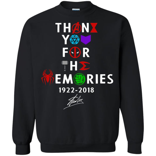 Thank You For The Memories Stan Lee Movie Hero Fan Shirt Black