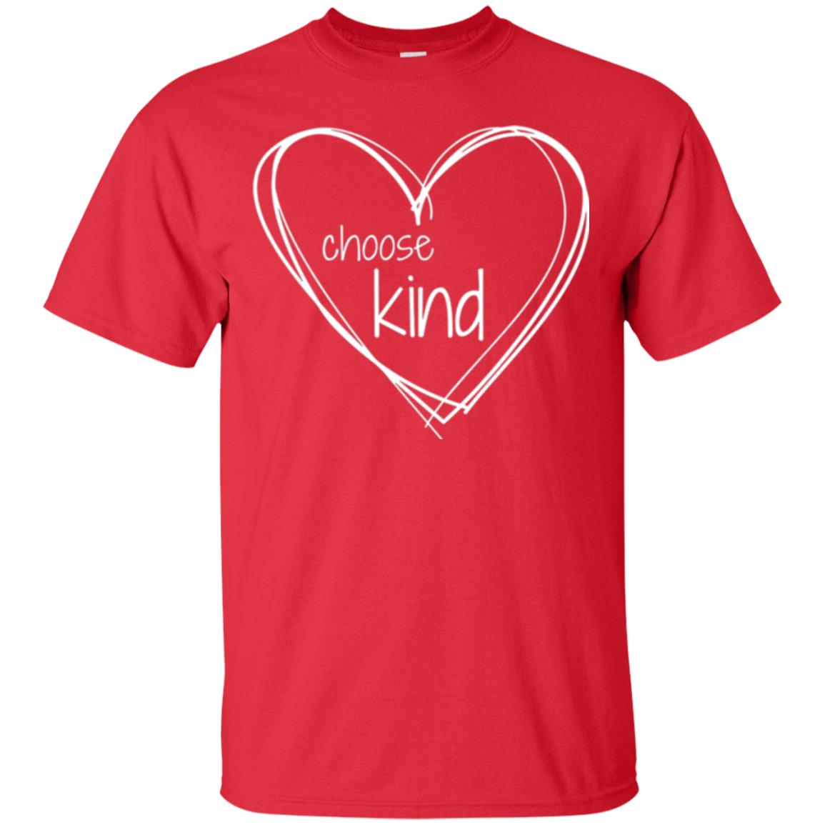 Anti-bullying T-shirt Choose Kind In White Heart Red