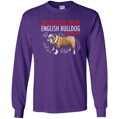 5 Rules For English Bulldog Owners Dog Lover Shirt Purple