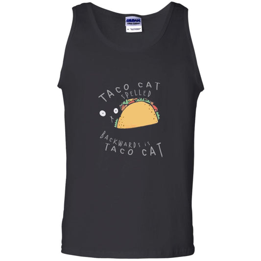Cat Lovers T-shirt Taco Cat Spelled Backward Is Taco Cat Black