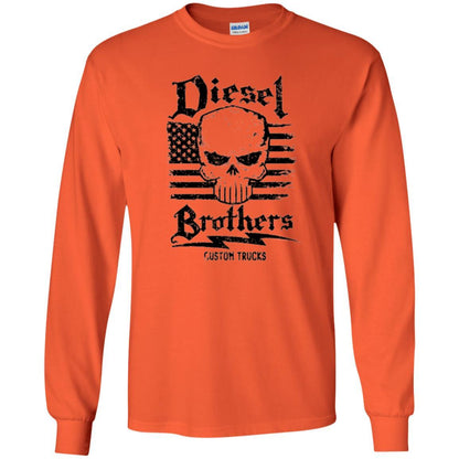 Diesel Brothers Custom Trucks Skull Usa Flag T-shirt