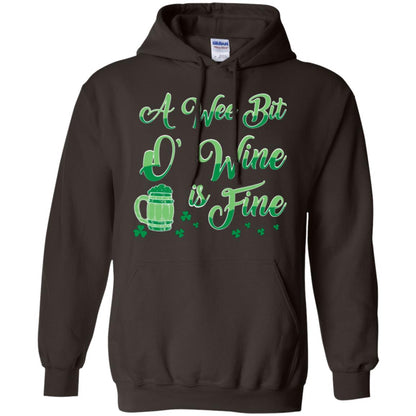 A Wee Bit O’ Wine Is Fine St. Patrick's Day T-shirt Dark Chocolate