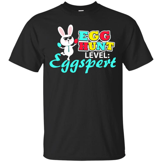 Egg Hunt Level Eggspert Easter Holiday T-shirt Black