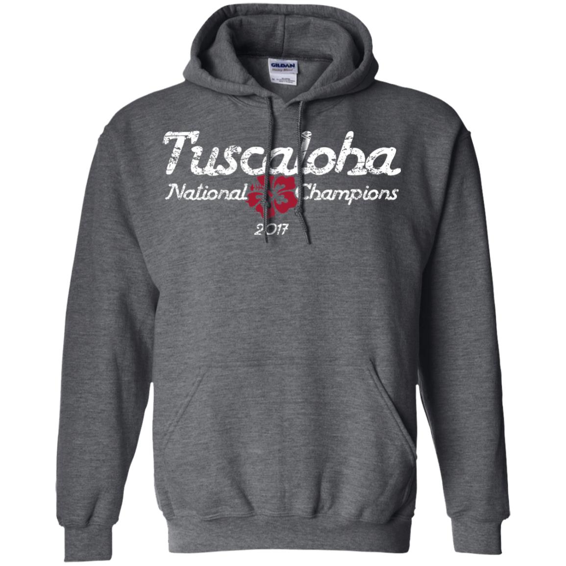 Football T-shirt Alabama Tuscaloha National Champions 2017 Dark Heather