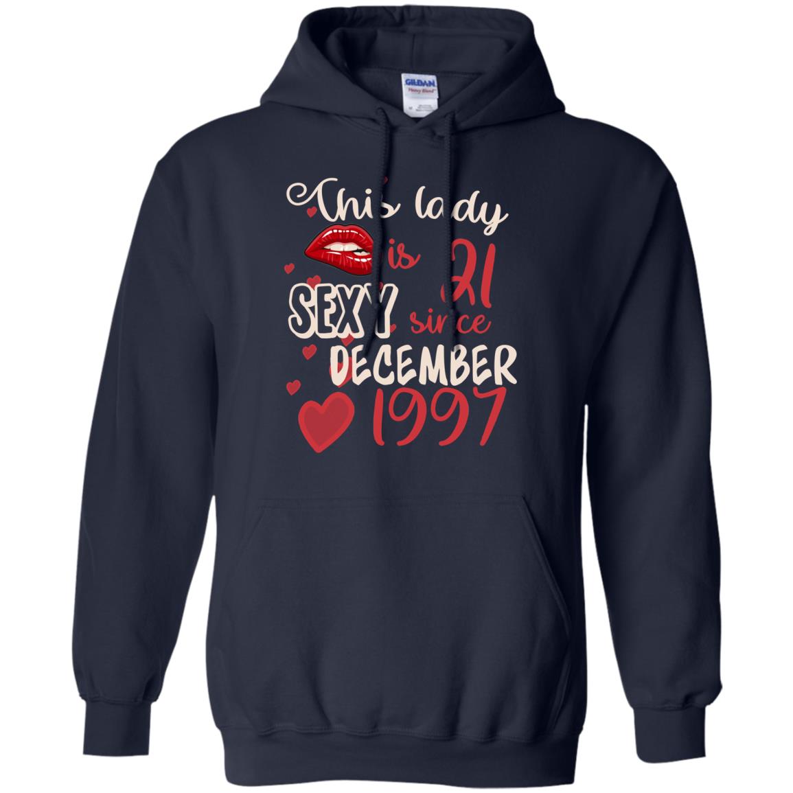 This Lady Is 21 Sexy Since December 1997 21st Birthday Shirt For December Womens Navy
