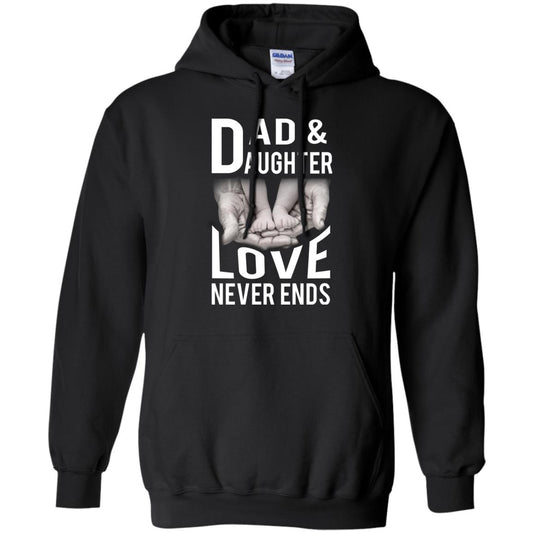 Dad And Daughter Love Never Ends Family T-shirt Black