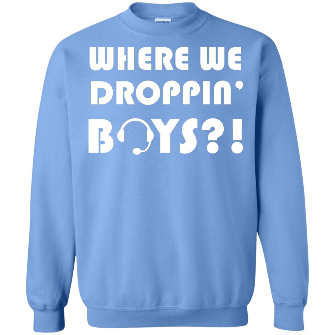 Where We Dropping Boys Gamer Shirt Carolina Blue