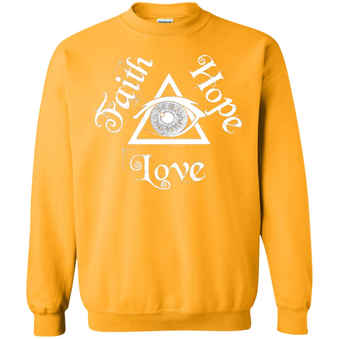 Faith Hope Love Eye Of Providence Esoteric Shirt Gold