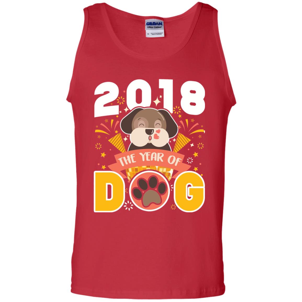 Funny Chinese New Year T-shirt 2018 The Year Of Dog Red