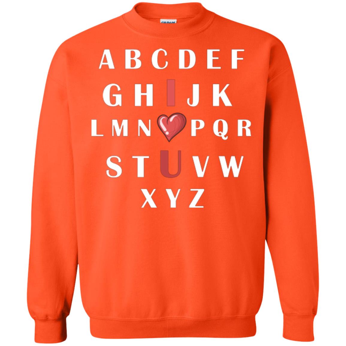 Alphabet I Love You T-shirt Orange