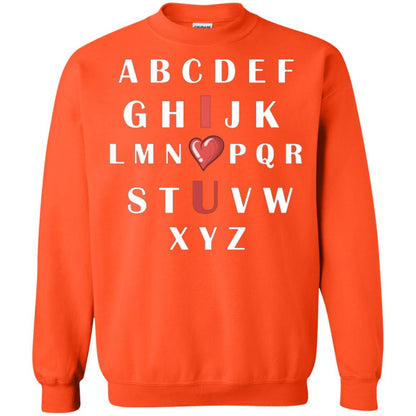 Alphabet I Love You T-shirt Orange