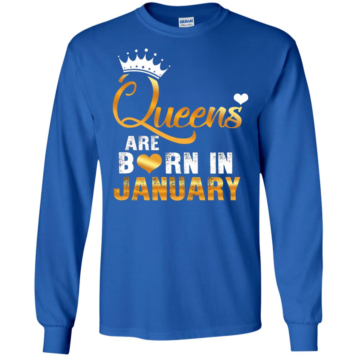 Birthday T-shirt Queens Are Born Iin January Royal