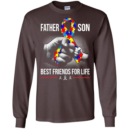 Father And Son Best Friends For Life Autism Awareness T-shirt Dark Chocolate