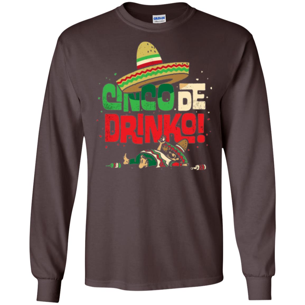 Cinco De Drinko Cinco De Mayo Drink Lover T-shirt Dark Chocolate