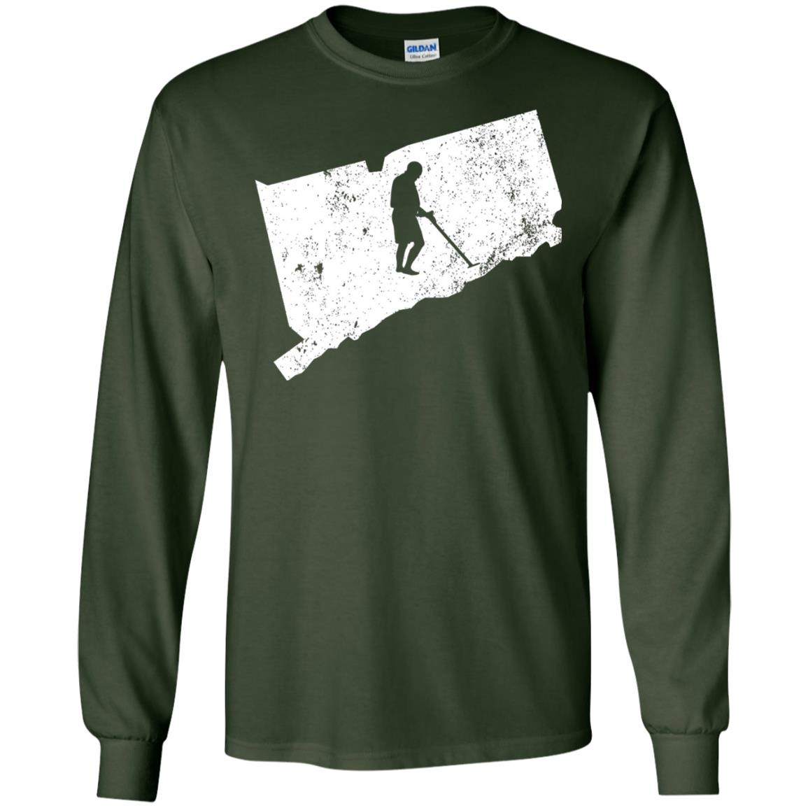 Connecticut Metal Detector Shirt Geocaching Swag Forest Green