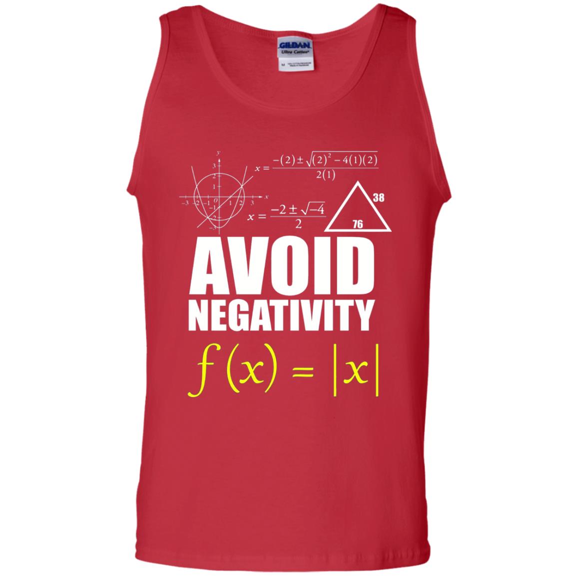 Avoid Negativity Math Teacher T-shirt Red