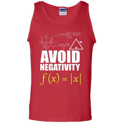 Avoid Negativity Math Teacher T-shirt Red