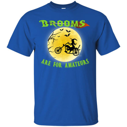 Brooms Are For Amateurs Witches Ride A Motorcycle Funny Halloween Shirt Royal