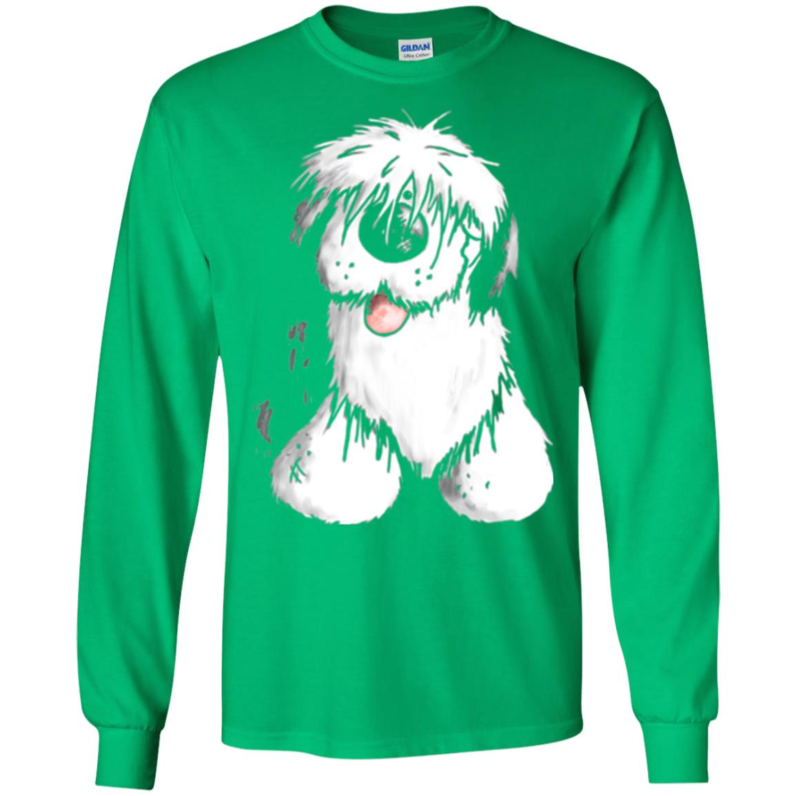 Dog Lover T-shirt Happy Old English Sheepdog Irish Green