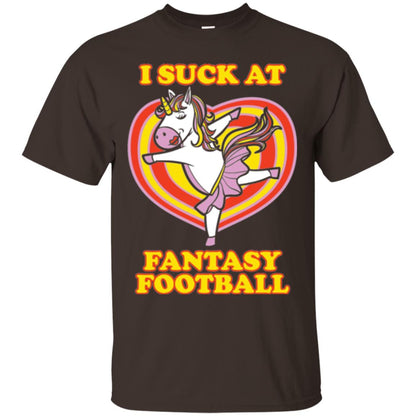 Funny Unicorn Loser T-shirt I Suck At Fantasy Football Dark Chocolate